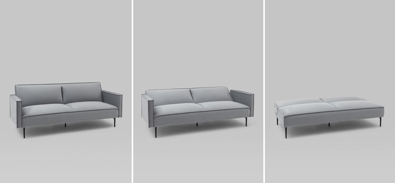 Диван Eleri серый велюр - фото №1