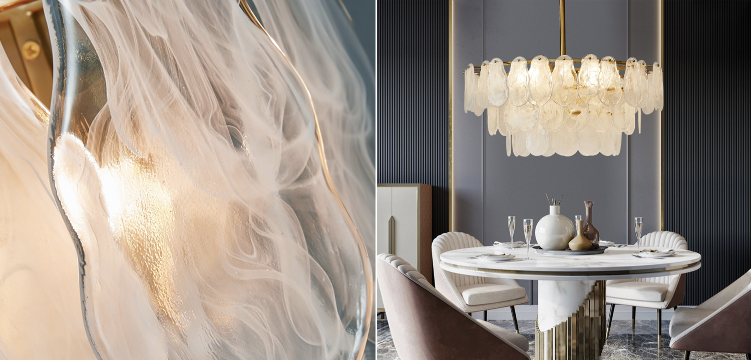 Люстра Maat  Textured Glass Chandelier - фото