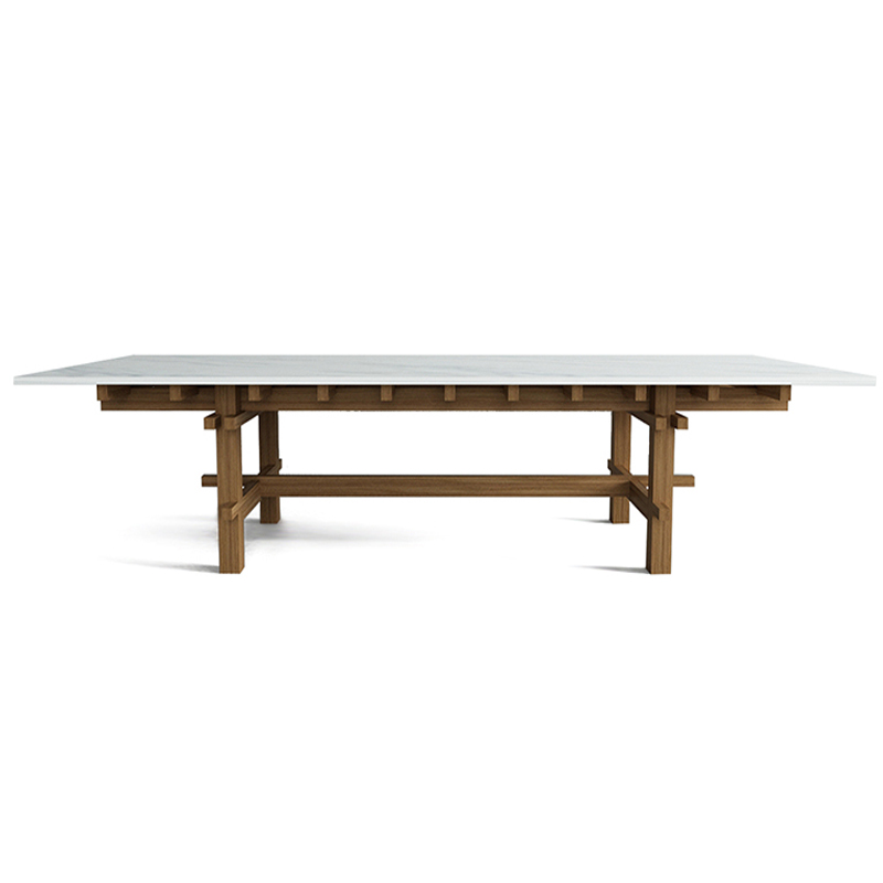 Журнальный стол из дерева с каменной столешницей Minka Table Древесина Белый Журнальный стол из дерева с каменной столешницей Minka Table Древесина Белый в Волгограде | Loft Concept