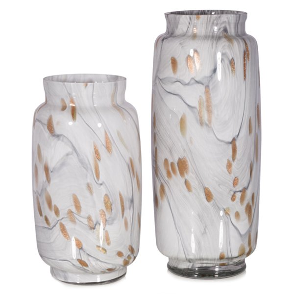 Ваза Song Thrush Glass Белый Золотой Ваза Song Thrush Glass Белый Золотой в Волгограде | Loft Concept