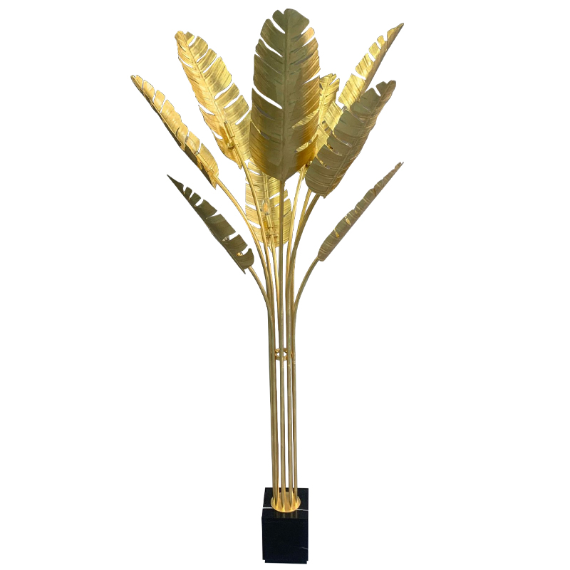 Торшер Gold Palm Leaves Floor Lamp Золотой Черный Торшер Gold Palm Leaves Floor Lamp Золотой Черный в Волгограде | Loft Concept