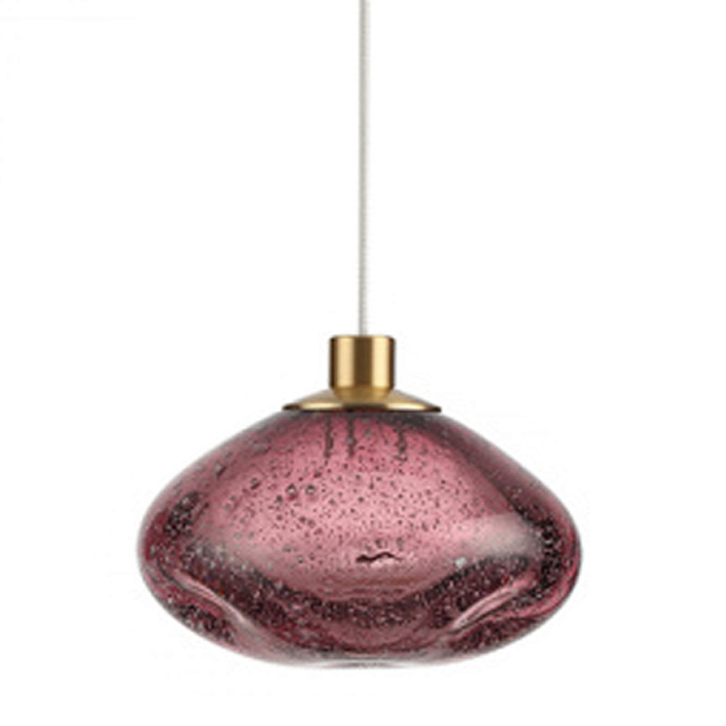 Подвесной светильник с прозрачным стеклянным плафоном округлой формы Effervia  Бронзовый Янтарный Красный Зеленый Серый в Волгограде | Loft Concept 