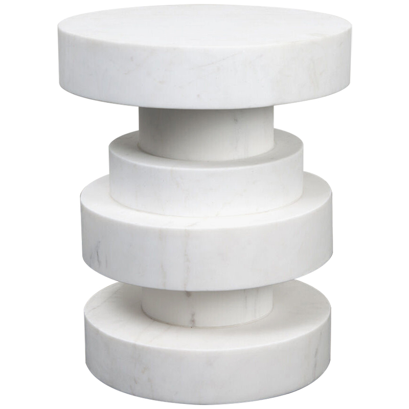 Приставной стол Apollo Stool WHITE дизайн Kelly Wearstler Белый Мрамор Bianco Приставной стол Apollo Stool WHITE дизайн Kelly Wearstler Белый Мрамор Bianco в Волгограде | Loft Concept