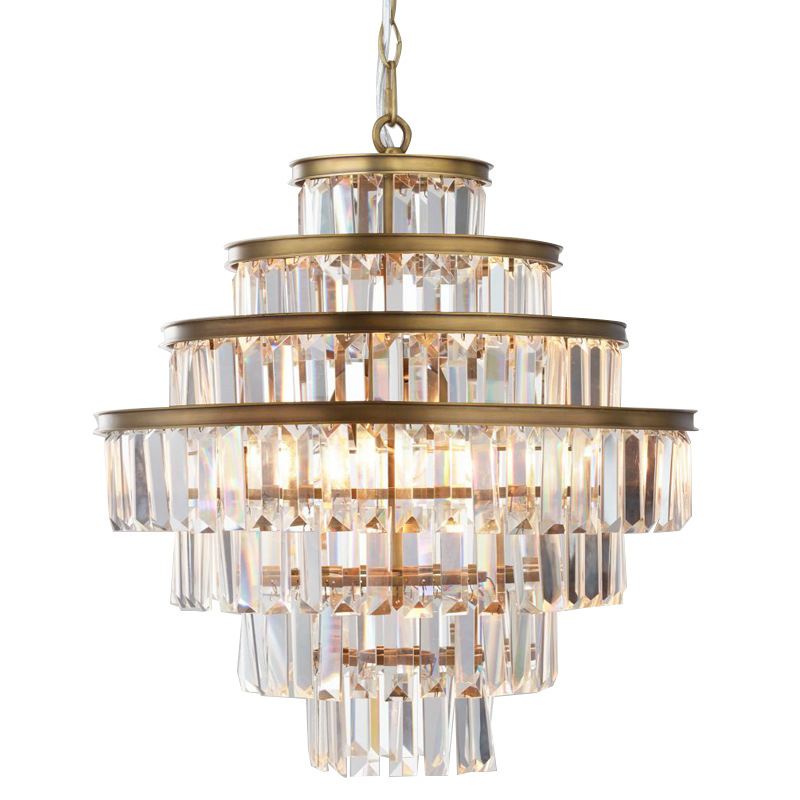 Люстра RH Alaine Crystal Large Pendant Antiqued Brass Золотой Прозрачное Стекло Люстра RH Alaine Crystal Large Pendant Antiqued Brass Золотой Прозрачное Стекло в Волгограде | Loft Concept
