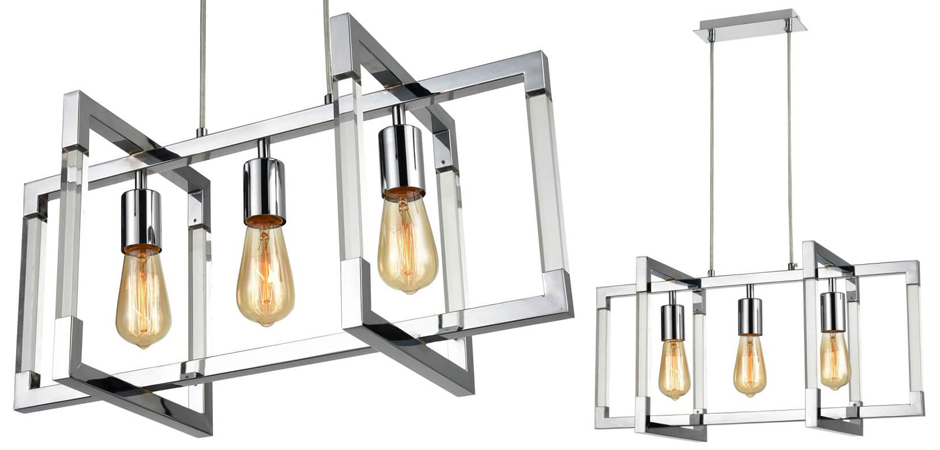 Подвесной светильник Transparent Strips Chromium 3 Подвесной светильник Transparent Strips Chromium 3 - Loft-Concept в Волгограде