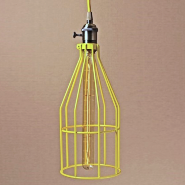 Подвесной светильник Wire Cage Pendant Twix Yellow Желтый Подвесной светильник Wire Cage Pendant Twix Yellow Желтый в Волгограде | Loft Concept