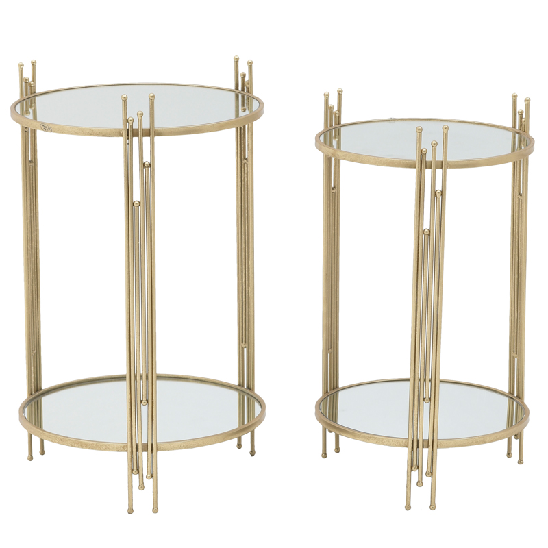 Комплект приставных столов Sarita Table Золотой Прозрачный Комплект приставных столов Sarita Table Золотой Прозрачный в Волгограде | Loft Concept