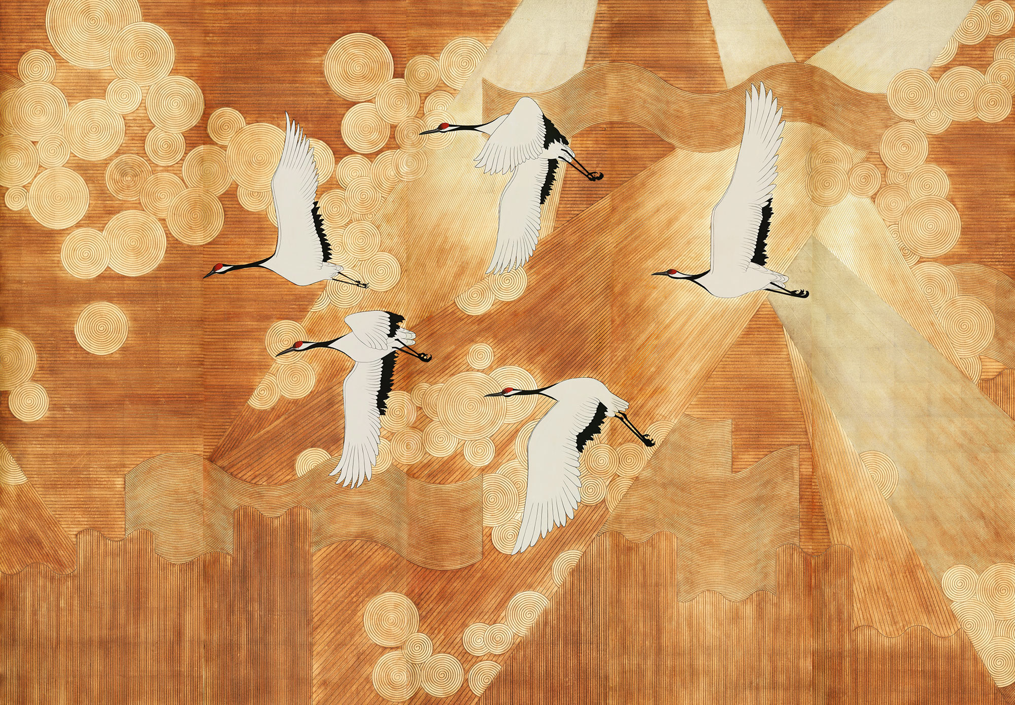 Обои ручная роспись Namban Polished Copper on Deep Rich Gold gilded paper - постер Loft-Concept в Волгограде