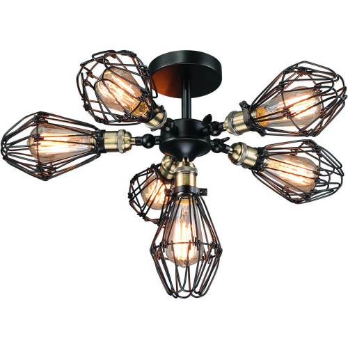 Потолочный светильник Loft Cage Top Pendant VI Черный Потолочный светильник Loft Cage Top Pendant VI Черный в Волгограде | Loft Concept