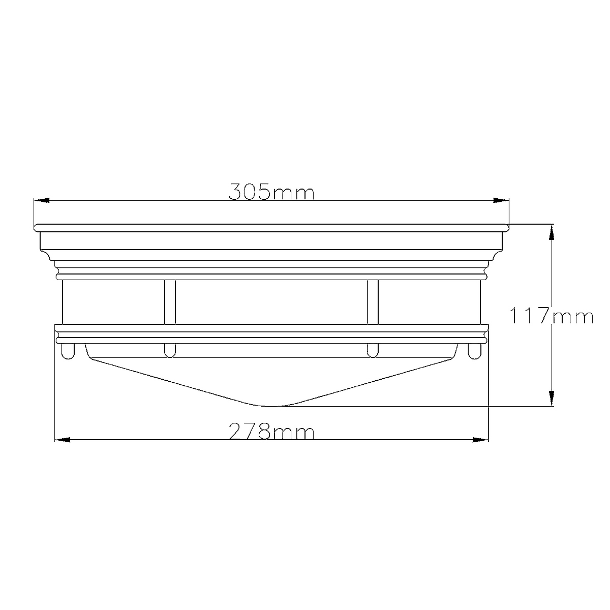 Потолочный светильник для ванных комнат со стеклянным плафоном в форме перевернутого конуса Hinkley в Волгограде