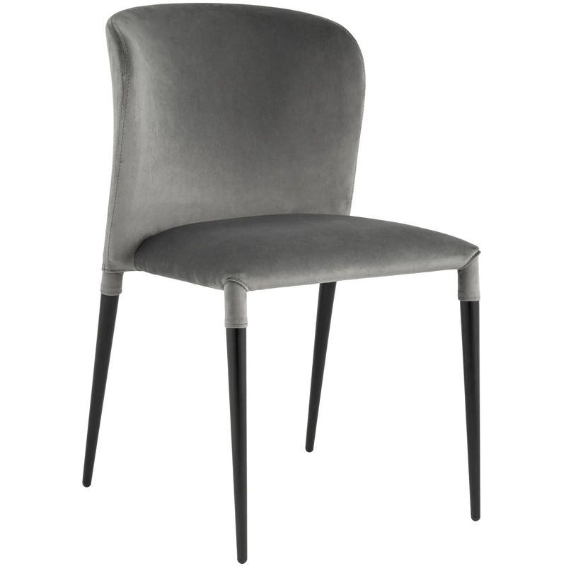 Стул Lori Chair Серый Велюр Серый Черный Стул Lori Chair Серый Велюр Серый Черный в Волгограде | Loft Concept