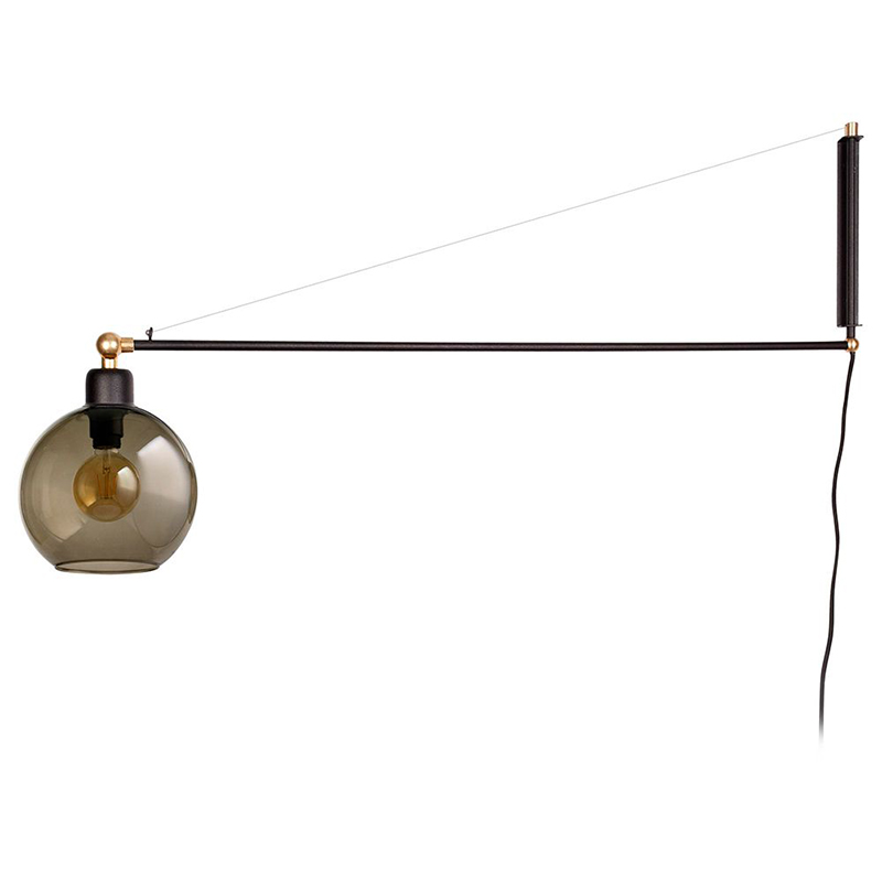 Бра Franco Wall Lamp Черный Латунь Янтарный Бра Franco Wall Lamp Черный Латунь Янтарный в Волгограде | Loft Concept