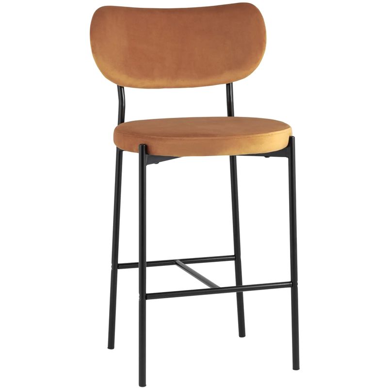 Барный Стул Alfie Chair Черные ножки Терракотовый Велюр Терракотовый Черный Барный Стул Alfie Chair Черные ножки Терракотовый Велюр Терракотовый Черный в Волгограде | Loft Concept