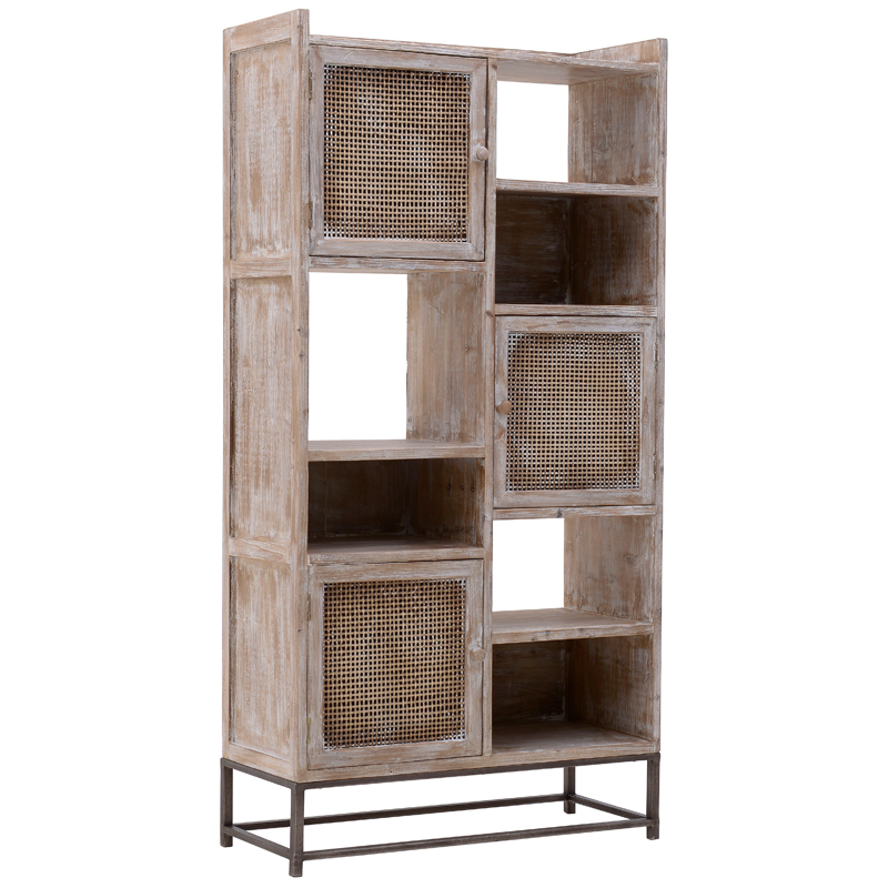 Стеллаж Rosita Wood Rack Бежево-серый Металлик винтаж Стеллаж Rosita Wood Rack Бежево-серый Металлик винтаж в Волгограде | Loft Concept
