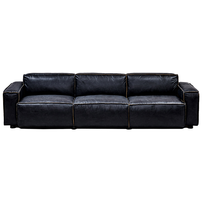 Диван Osorio Leather Sofa Черный Диван Osorio Leather Sofa Черный в Волгограде | Loft Concept