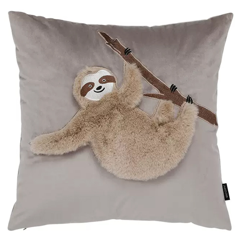Декоративная подушка Ленивец Little Sloth on a Branch Бежево-серый Серый Коричневый Декоративная подушка Ленивец Little Sloth on a Branch Бежево-серый Серый Коричневый в Волгограде | Loft Concept