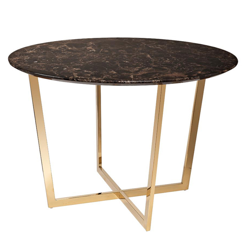 Обеденный стол Dining table Jacques round Brown Коричневый Золотой Обеденный стол Dining table Jacques round Brown Коричневый Золотой в Волгограде | Loft Concept