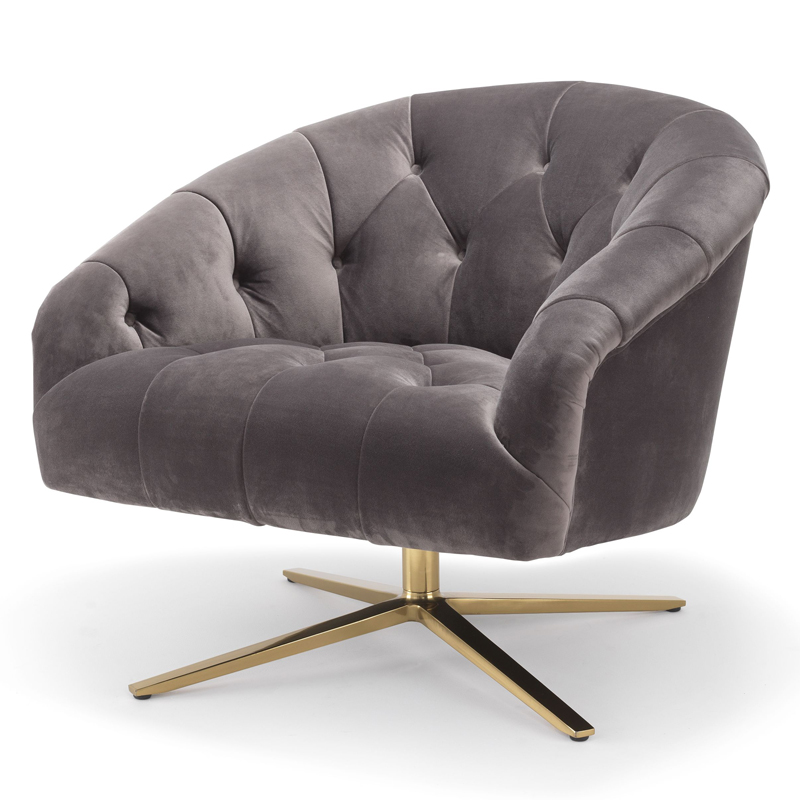 Кресло Eichholtz Swivel Chair Gardner Серый (Gray) Латунь Кресло Eichholtz Swivel Chair Gardner Серый (Gray) Латунь в Волгограде | Loft Concept