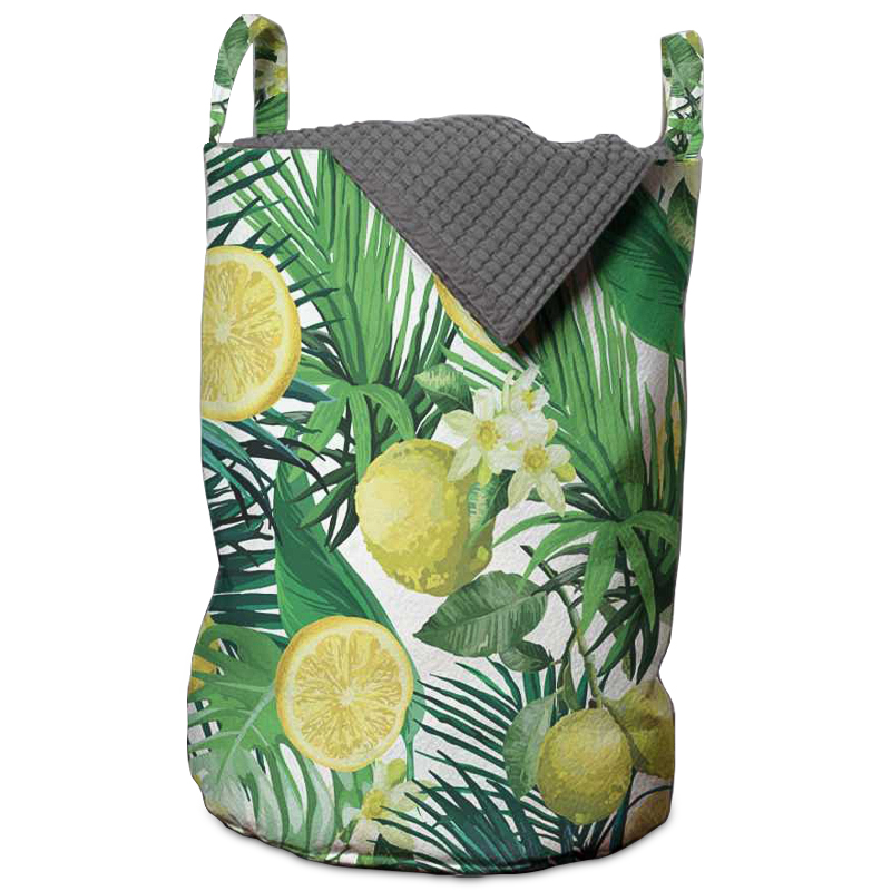 Корзина Tropical Lemons Basket Зеленый Белый Желтый Корзина Tropical Lemons Basket Зеленый Белый Желтый в Волгограде | Loft Concept