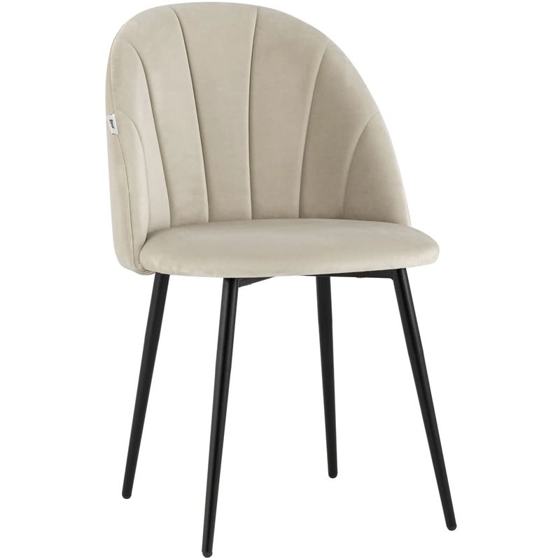 Стул Balsari S Chair Молочный Велюр Черные ножки Молочный Черный Стул Balsari S Chair Молочный Велюр Черные ножки Молочный Черный в Волгограде | Loft Concept