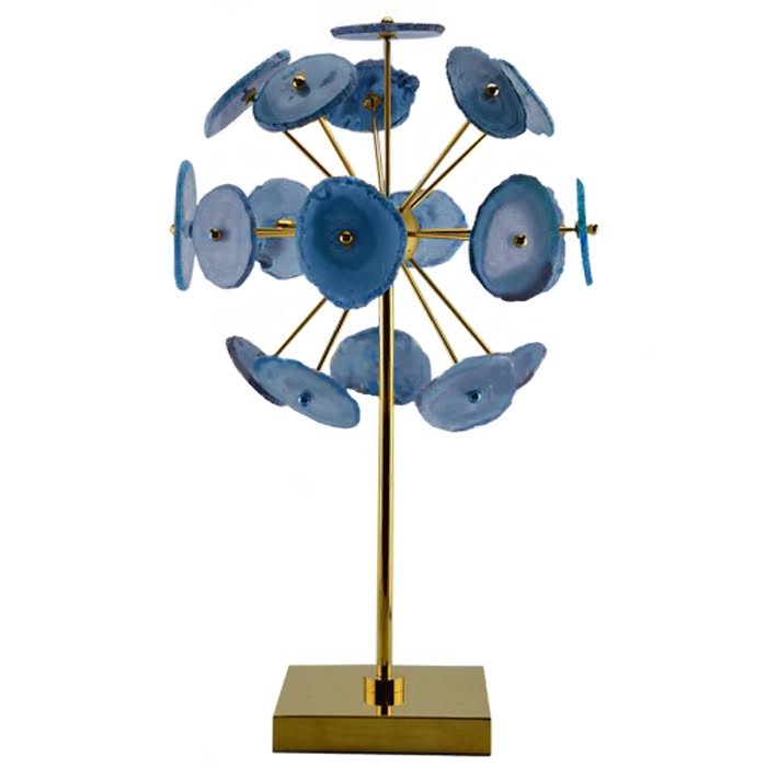 Аксессуар Agate Burst Brass Blue Золотой Сапфирово-синий Аксессуар Agate Burst Brass Blue Золотой Сапфирово-синий в Волгограде | Loft Concept