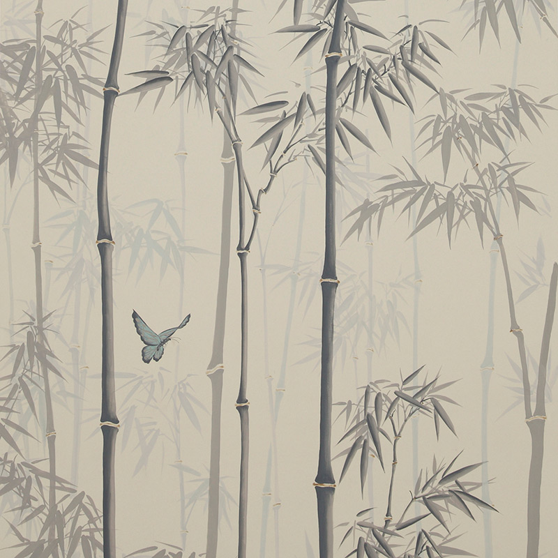 Обои ручная роспись Distant Bamboo Special Colourway on white dyed paper Обои ручная роспись Distant Bamboo Special Colourway on white dyed paper в Волгограде | Loft Concept