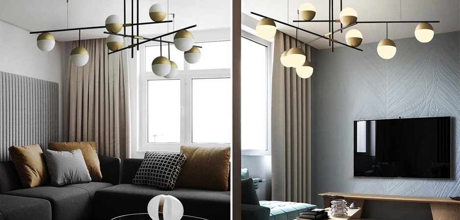Люстра Balls white & brass 9 Люстра Balls white & brass 9 - Loft-Concept в Волгограде