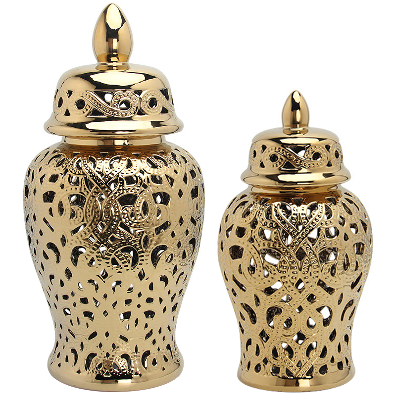 Ваза с крышкой Golden Interlacing Vase Золотой Ваза с крышкой Golden Interlacing Vase Золотой в Волгограде | Loft Concept