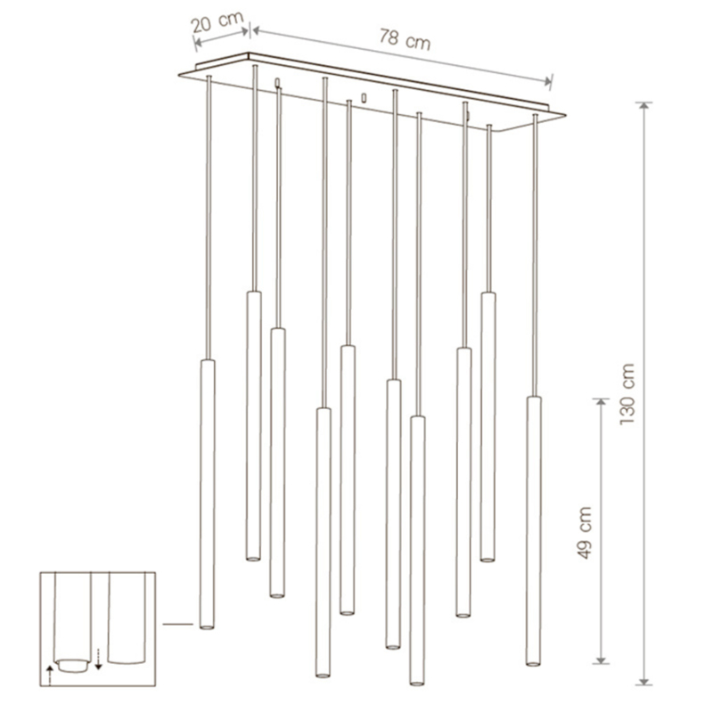 Светильник Trumpet Rectangle Black 10 плафонов Светильник Trumpet Rectangle Black 10 плафонов в Волгограде