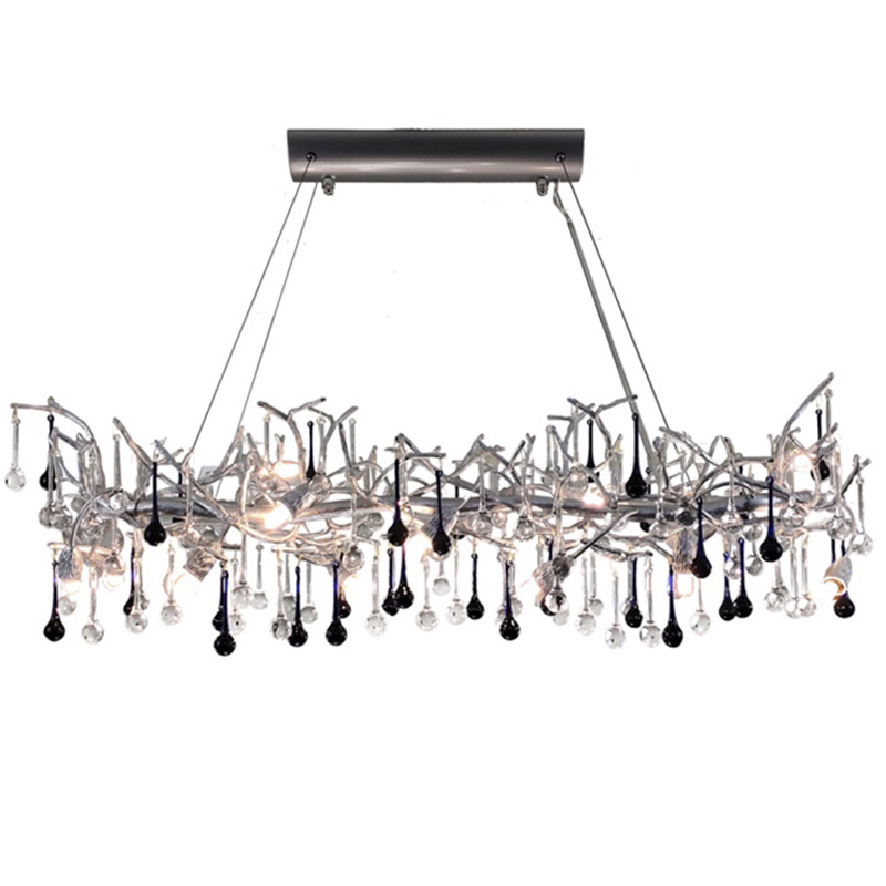 Люстра Waterfall Chandelier Crystal Silver Drops Серебряный Прозрачный Люстра Waterfall Chandelier Crystal Silver Drops Серебряный Прозрачный в Волгограде | Loft Concept