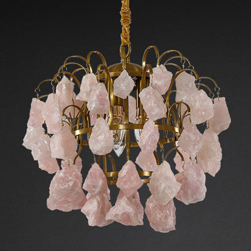 Hardis Pink stone Chandelier 30 Латунь Дымчатая Роза Hardis Pink stone Chandelier 30 Латунь Дымчатая Роза в Волгограде | Loft Concept