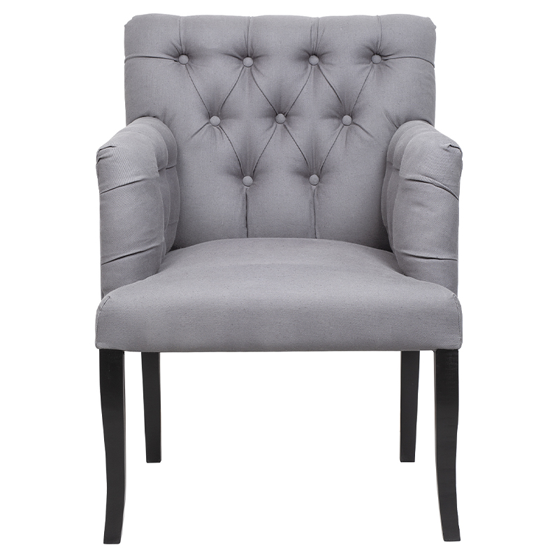 Кресло Addison Chic Armchair grey flax Серый Черный Кресло Addison Chic Armchair grey flax Серый Черный в Волгограде | Loft Concept