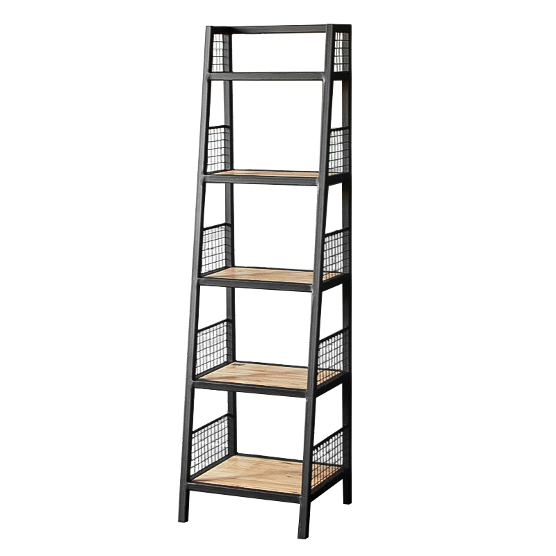 Стеллаж Kiyan Black Industrial Metal Rust Rack Черный Древесина Стеллаж Kiyan Black Industrial Metal Rust Rack Черный Древесина в Волгограде | Loft Concept