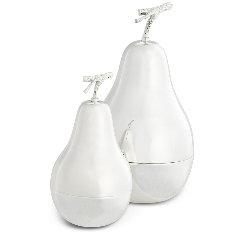 Комплект шкатулок Eichholtz Box Pear Set of 2 Silver Серебряный Комплект шкатулок Eichholtz Box Pear Set of 2 Silver Серебряный в Волгограде | Loft Concept