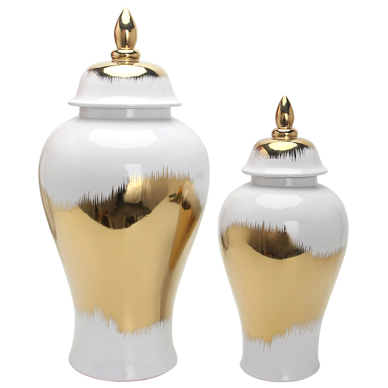 Ваза с крышкой White Gold Spot Vase Золотой Белый Ваза с крышкой White Gold Spot Vase Золотой Белый в Волгограде | Loft Concept