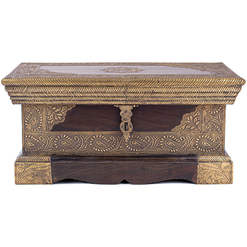 Сундук Wooden Inlaid Chest Коричневый Латунь Сундук Wooden Inlaid Chest Коричневый Латунь в Волгограде | Loft Concept