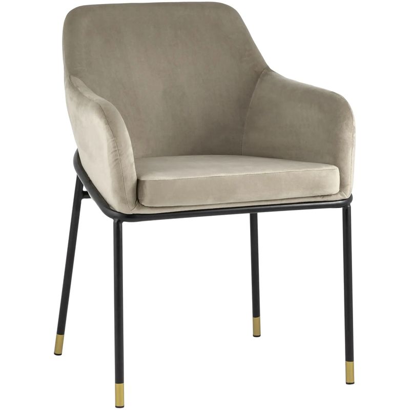 Стул Sandra Chair Велюр цвет Шампань Шампань Черный Стул Sandra Chair Велюр цвет Шампань Шампань Черный в Волгограде | Loft Concept