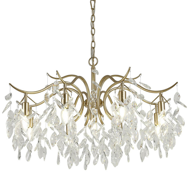 Люстра Hanging Crystal Leaves Chandelier 83 матовое золото Прозрачный (Transparent) Люстра Hanging Crystal Leaves Chandelier 83 матовое золото Прозрачный (Transparent) в Волгограде | Loft Concept