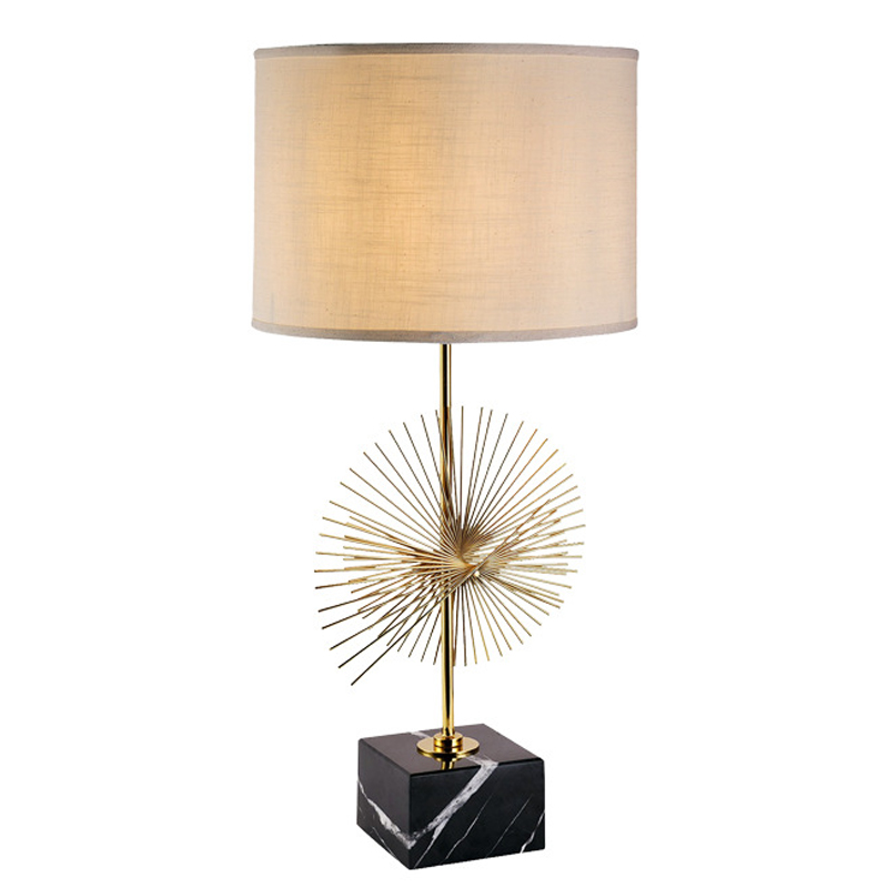 Настольная лампа Troels Table Lamp Белый Черный Латунь в Волгограде | Loft Concept 