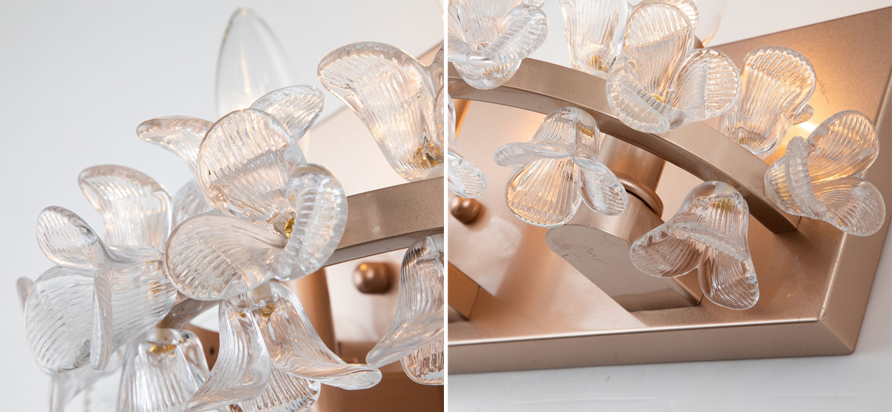 Бра с декором из стеклянных цветов Myosotis - фото №1