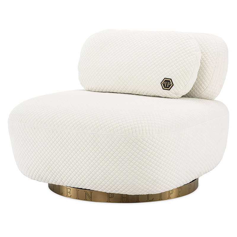 Кресло Philipp Plein Chair Signature White Белый Золотой Кресло Philipp Plein Chair Signature White Белый Золотой в Волгограде | Loft Concept
