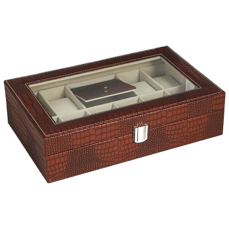 Шкатулка для часов Eyre Watch Box Коричневый Бежевый Шкатулка для часов Eyre Watch Box Коричневый Бежевый в Волгограде | Loft Concept