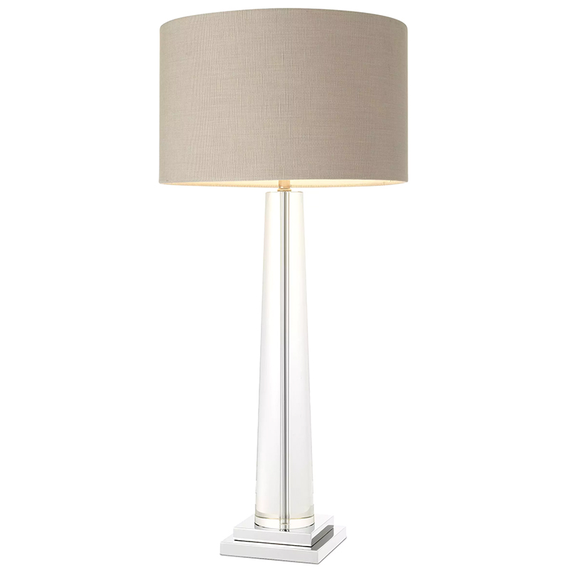Настольная лампа Eichholtz Table Lamp Oasis Прозрачное Стекло Бежево-серый Никель Настольная лампа Eichholtz Table Lamp Oasis Прозрачное Стекло Бежево-серый Никель в Волгограде | Loft Concept