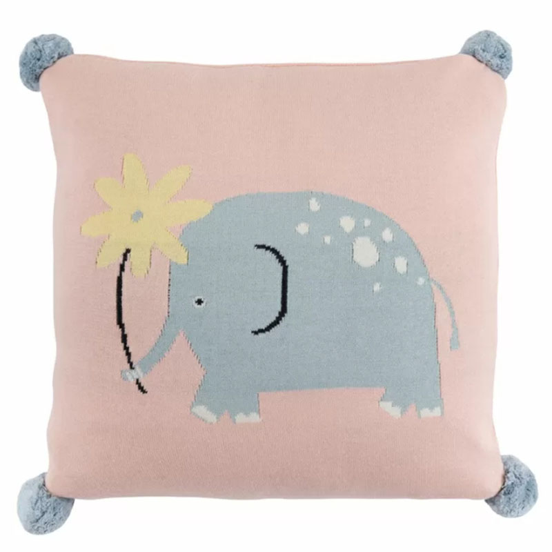 Подушка с помпонами Blue Elephant Мульти Подушка с помпонами Blue Elephant Мульти в Волгограде | Loft Concept