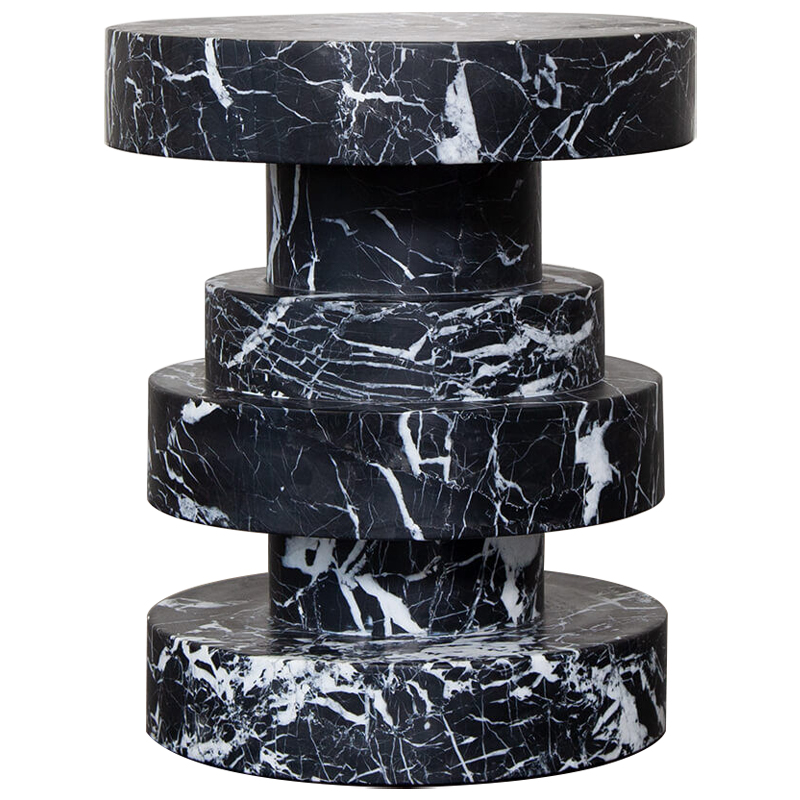 Приставной стол Apollo Stool Nero Marquina дизайн Kelly Wearstler Черно-белый Черный Мрамор Nero Приставной стол Apollo Stool Nero Marquina дизайн Kelly Wearstler Черно-белый Черный Мрамор Nero в Волгограде | Loft Concept