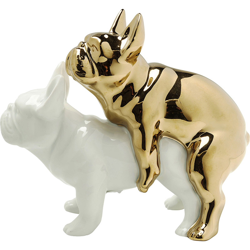 Статуэтка Bulldog Lovers Белый Золотой Статуэтка Bulldog Lovers Белый Золотой в Волгограде | Loft Concept