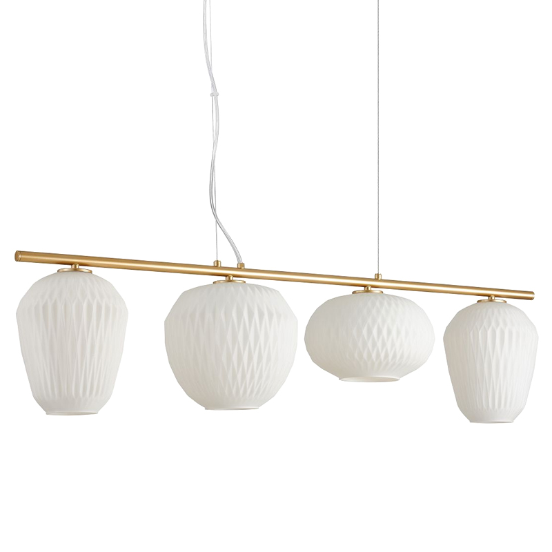Люстра Foscarini c Белыми Плафонами матовое золото Белый в Волгограде | Loft Concept 