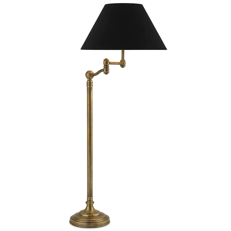Торшер Eichholtz Floor Lamp Regis Brass Черный Винтажная латунь Торшер Eichholtz Floor Lamp Regis Brass Черный Винтажная латунь в Волгограде | Loft Concept