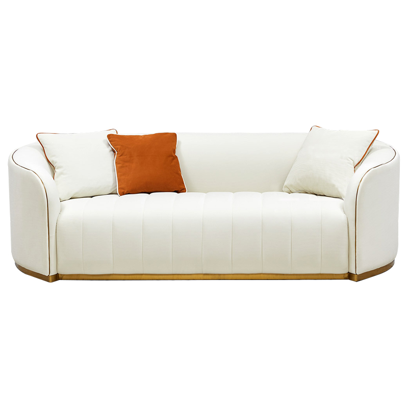 Диван Montel Sofa Молочный Оранжевый Латунь Диван Montel Sofa Молочный Оранжевый Латунь в Волгограде | Loft Concept