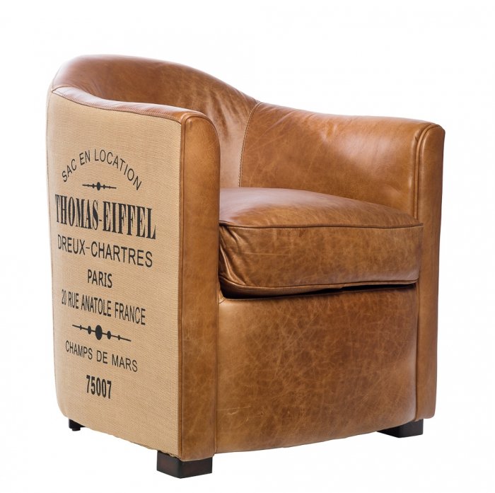Кресло Tomas-Eiffiel Leather Коричневый Кресло Tomas-Eiffiel Leather Коричневый в Волгограде | Loft Concept
